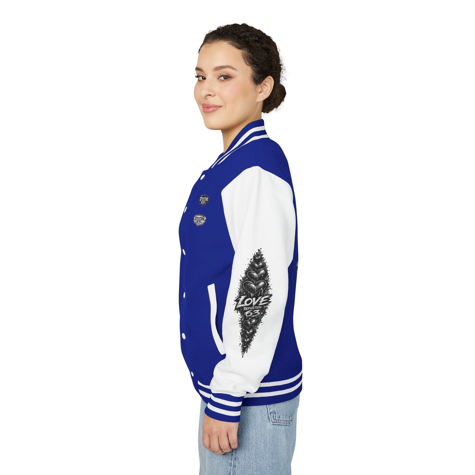 Letterman Jacket — Retro 'Love Reflection 63' Snake Heart Embroidered Design