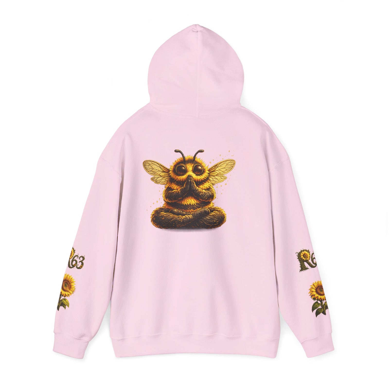 Sunflower Bee Hoodie — R63 Logo Graphic Hooded Sweatshirt