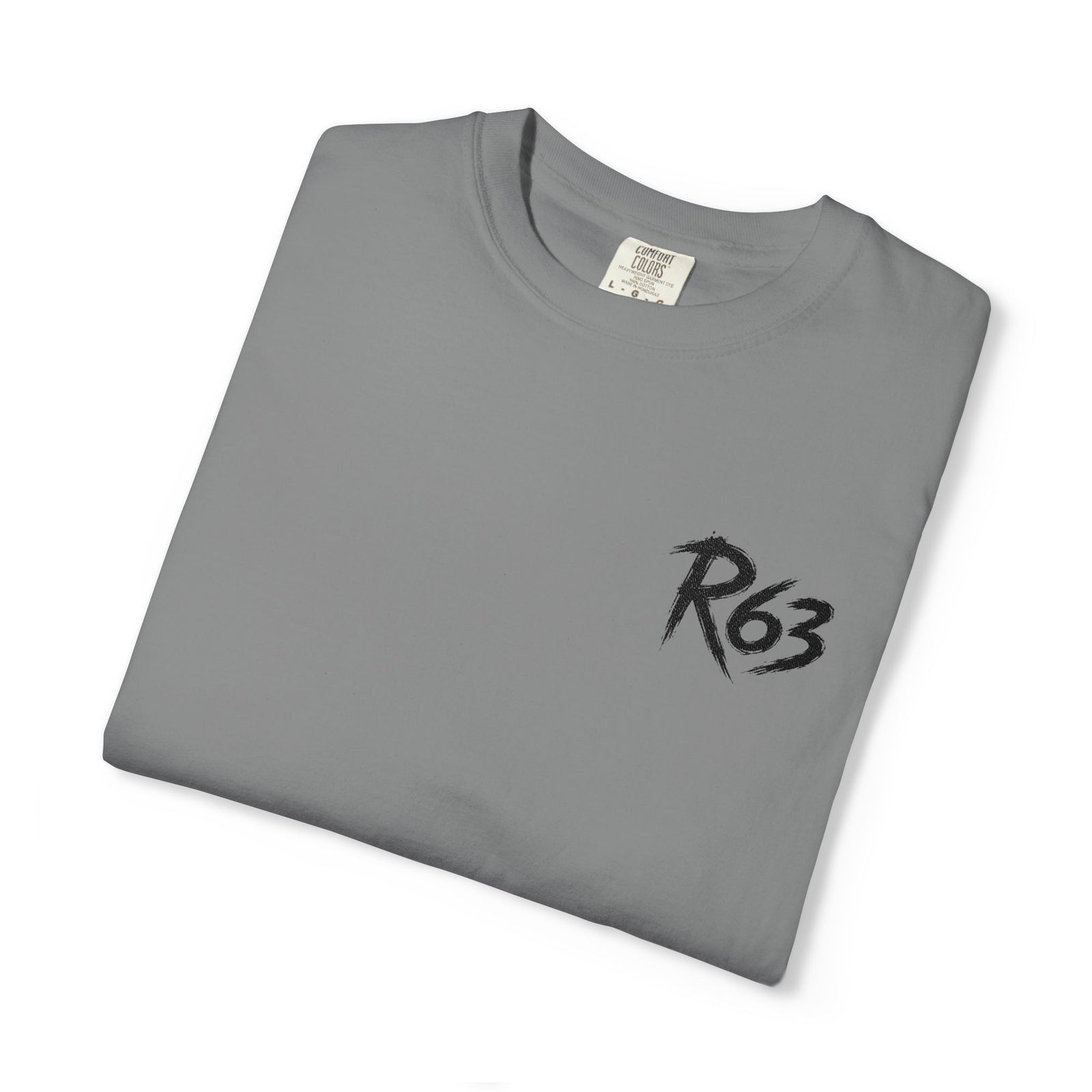 R63 Minimal Logo T-Shirt — Streetwear Graphic Tee with Sleeve Emblem