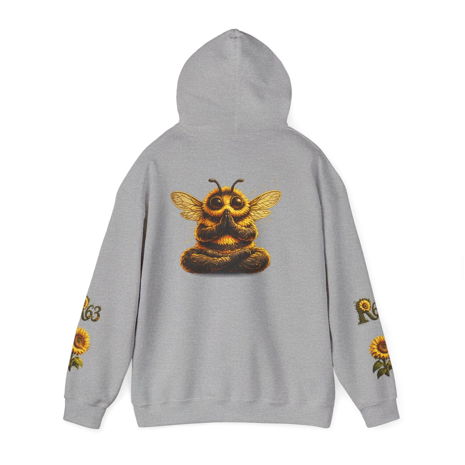 Sunflower Bee Hoodie — R63 Logo Graphic Hooded Sweatshirt