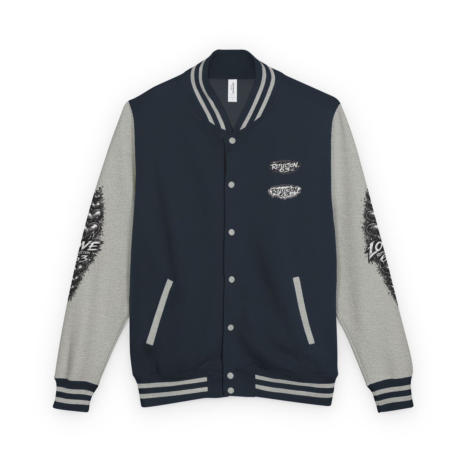 Letterman Jacket — Retro 'Love Reflection 63' Snake Heart Embroidered Design