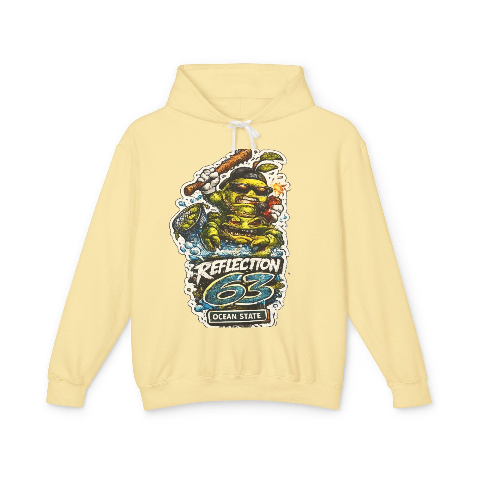 Reflection 63 Ocean State Hoodie — Vintage Surf Monster Graphic Hooded Sweatshirt