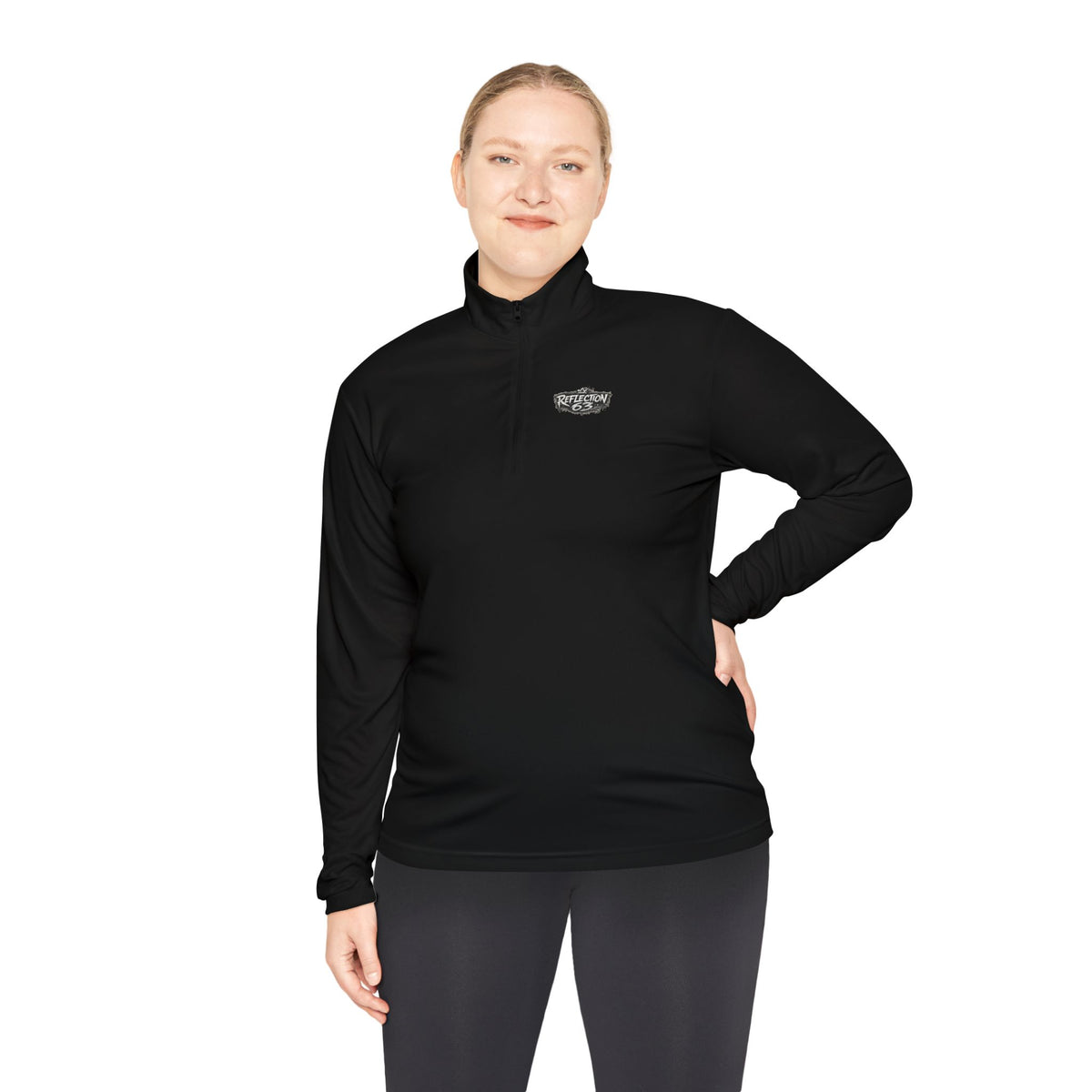 Quarter-Zip Pullover — Vintage Crest Skull Chest & Back Design
