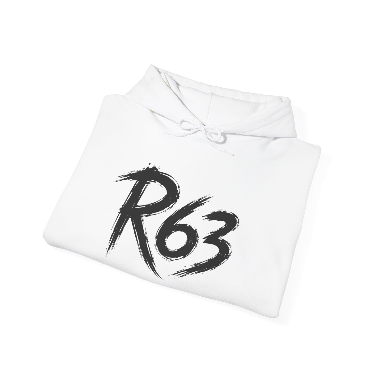 R63 Graphic Hoodie — Reflective Souls Back Print, Sleeve Logo Streetwear