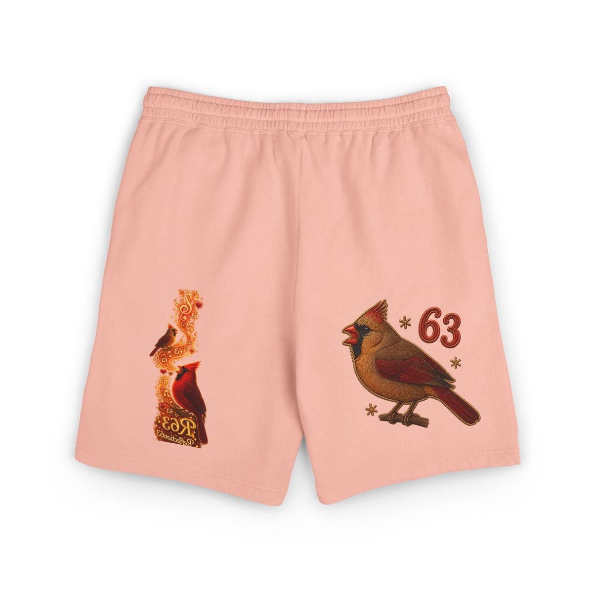 Cardinal '63 Fleece Sweat Shorts — Vintage Bird Graphic Lightweight Lounge Shorts