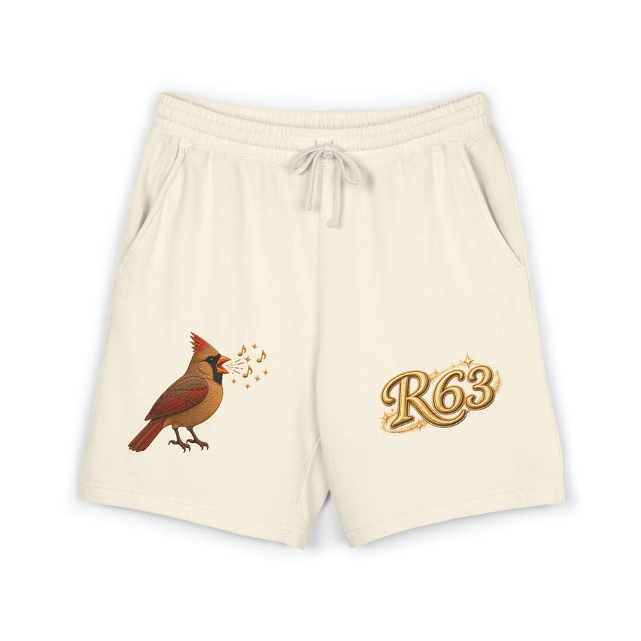 Cardinal '63 Fleece Sweat Shorts — Vintage Bird Graphic Lightweight Lounge Shorts