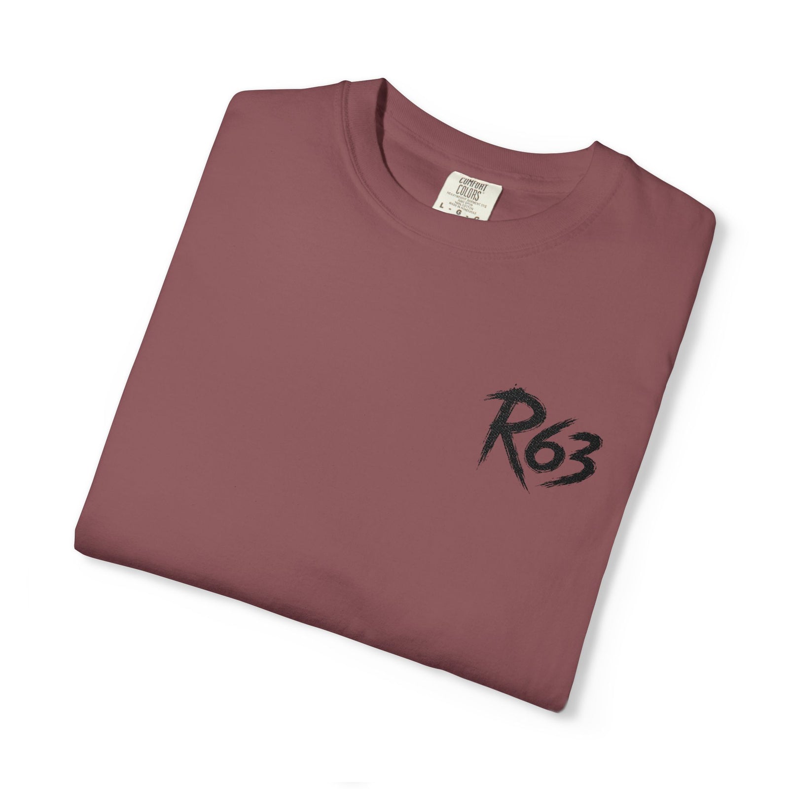 R63 Minimal Logo T-Shirt — Streetwear Graphic Tee with Sleeve Emblem