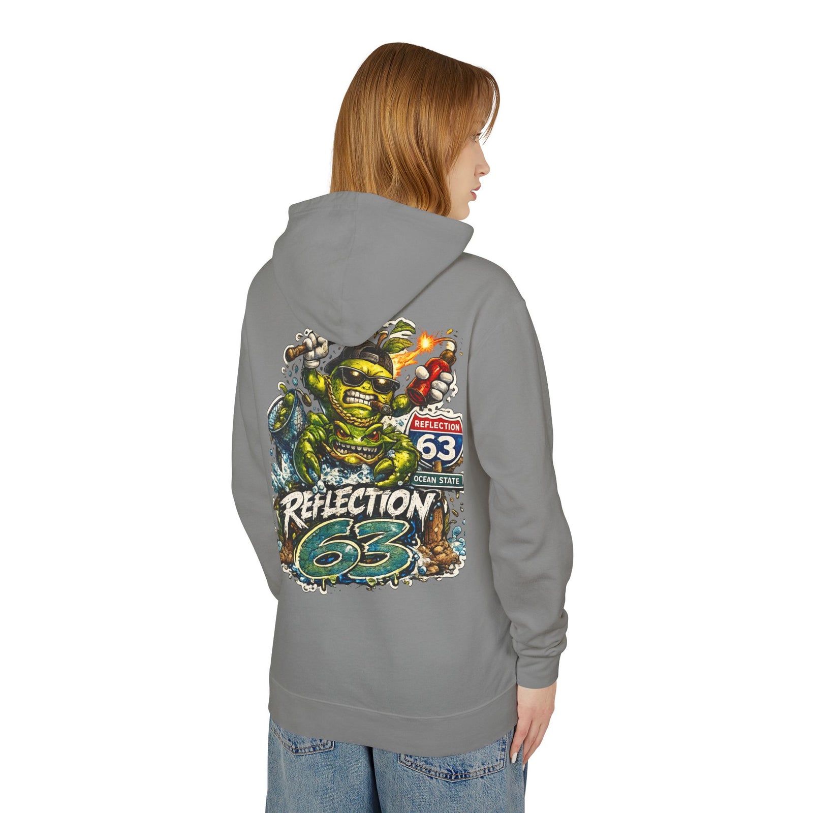 Reflection 63 Ocean State Hoodie — Vintage Surf Monster Graphic Hooded Sweatshirt