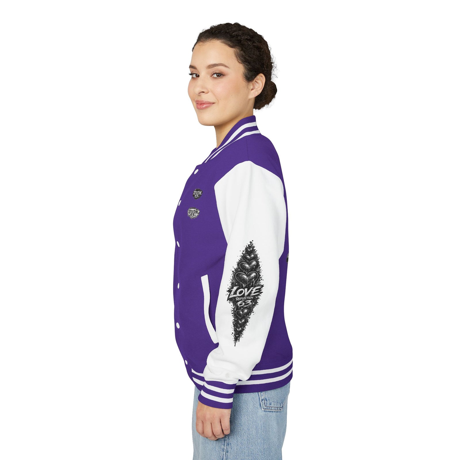 Letterman Jacket — Retro 'Love Reflection 63' Snake Heart Embroidered Design