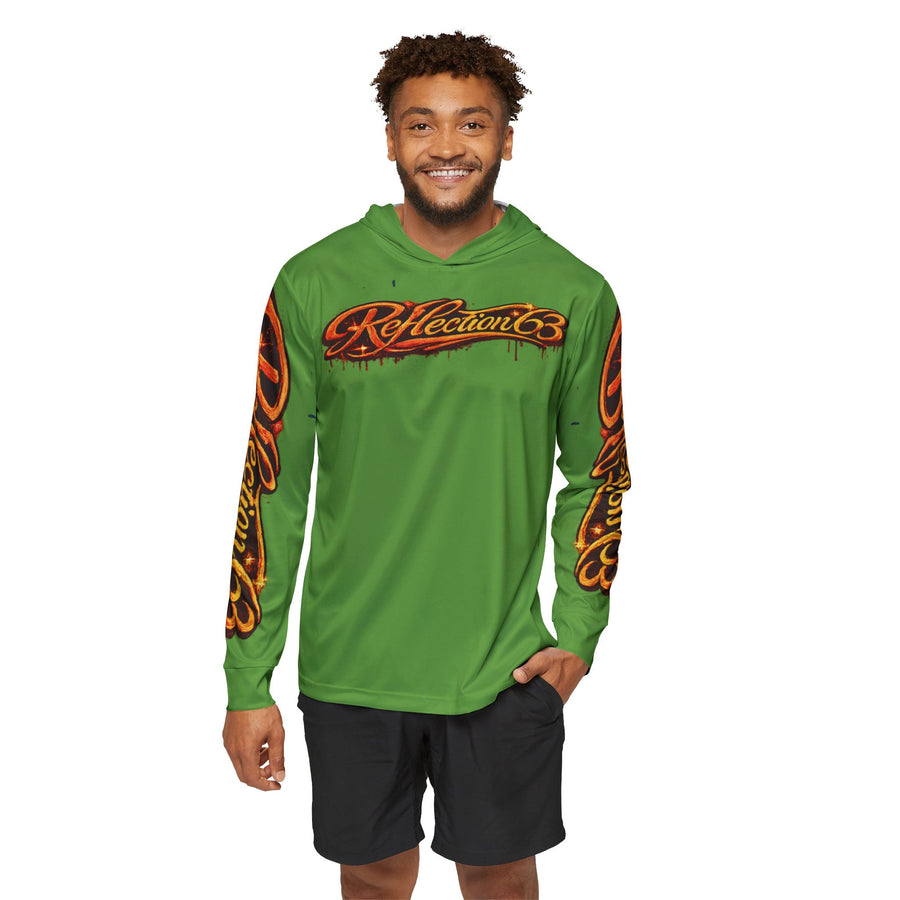Reflection 63 Green Graphic Hoodie — Men's Sports Warmup Pullover