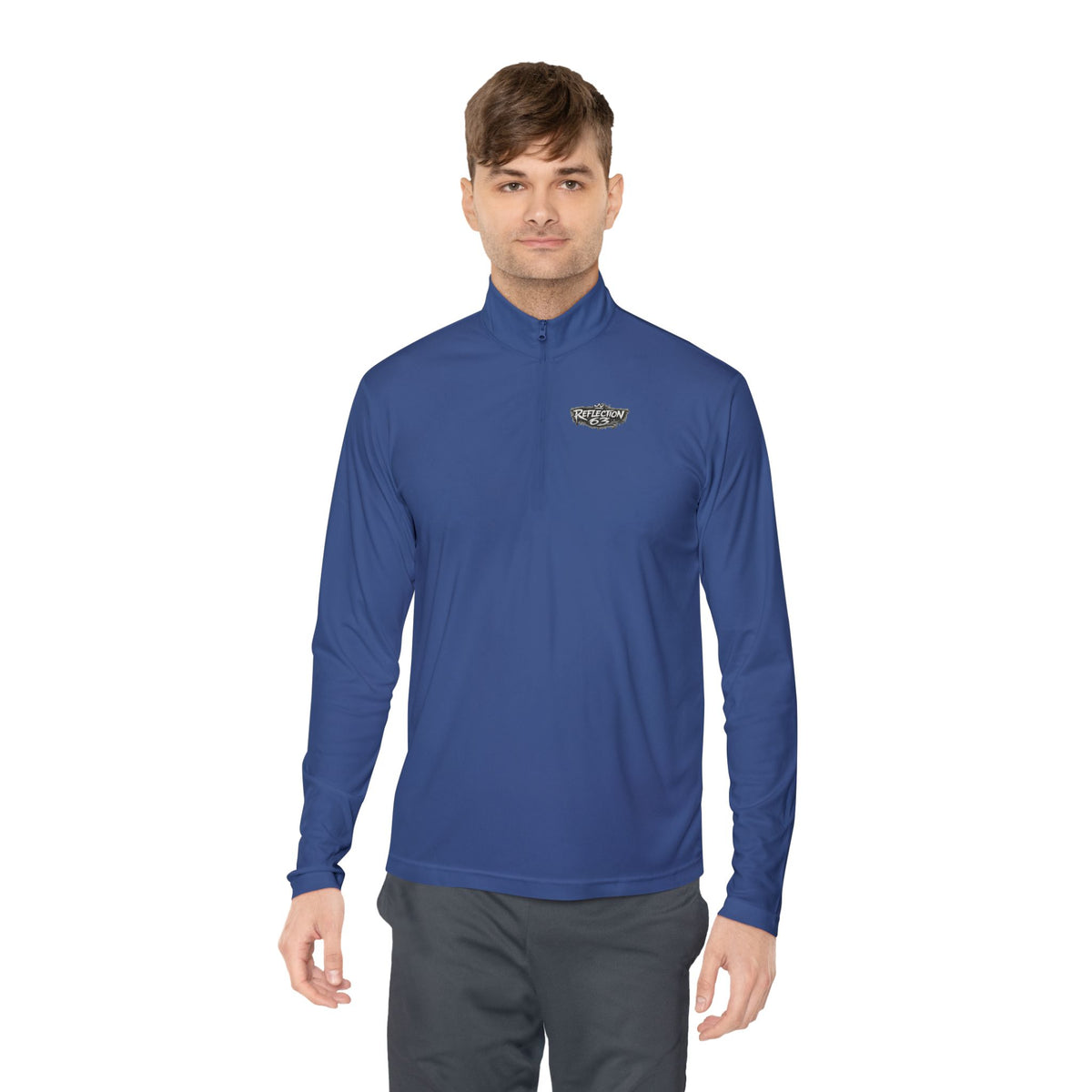 Quarter-Zip Pullover — Vintage Crest Skull Chest & Back Design