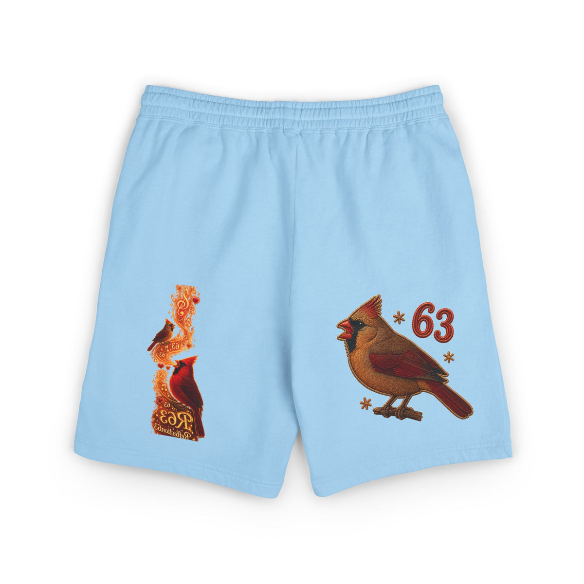 Cardinal '63 Fleece Sweat Shorts — Vintage Bird Graphic Lightweight Lounge Shorts