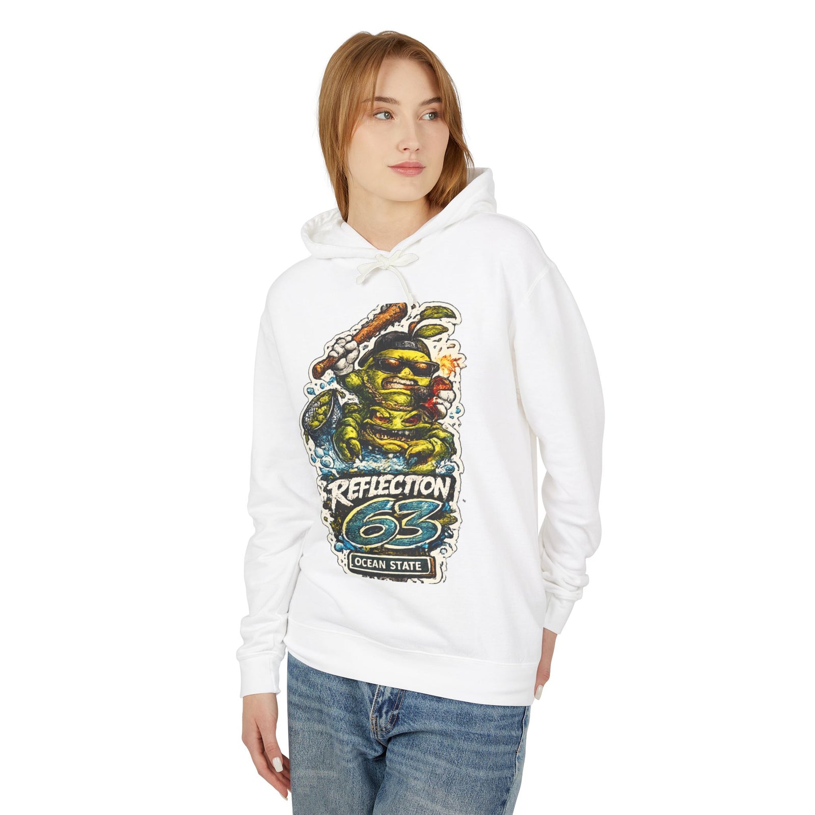 Reflection 63 Ocean State Hoodie — Vintage Surf Monster Graphic Hooded Sweatshirt