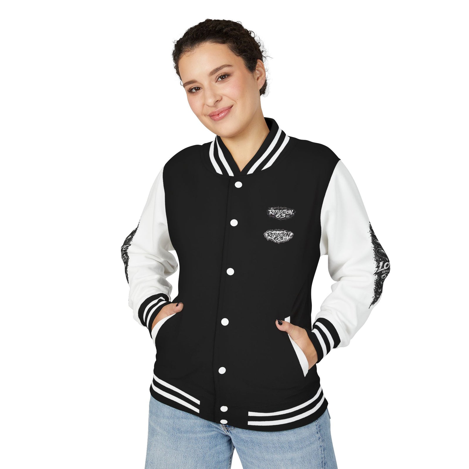 Letterman Jacket — Retro 'Love Reflection 63' Snake Heart Embroidered Design
