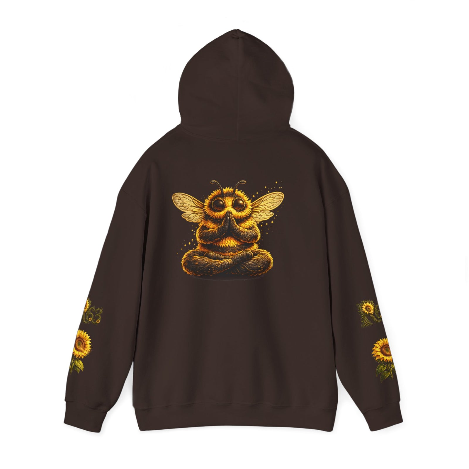 Sunflower Bee Hoodie — R63 Logo Graphic Hooded Sweatshirt