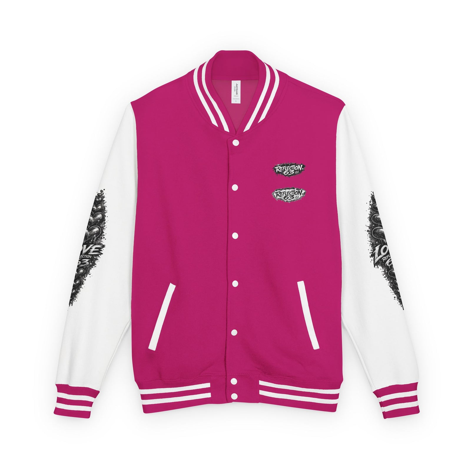 Letterman Jacket — Retro 'Love Reflection 63' Snake Heart Embroidered Design