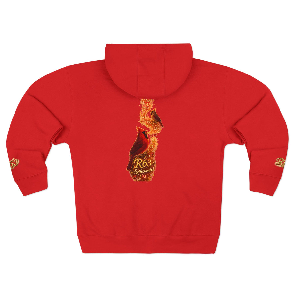 Cardinal Bird Zip Hoodie — Vintage Red Cardinal Graphic Zip-Up