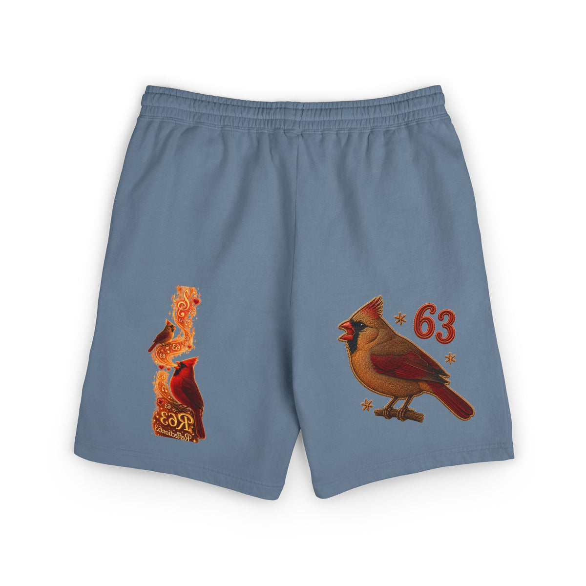 Cardinal '63 Fleece Sweat Shorts — Vintage Bird Graphic Lightweight Lounge Shorts