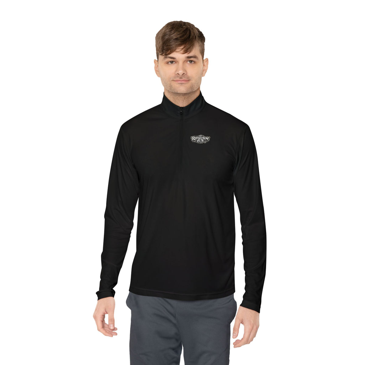 Quarter-Zip Pullover — Vintage Crest Skull Chest & Back Design