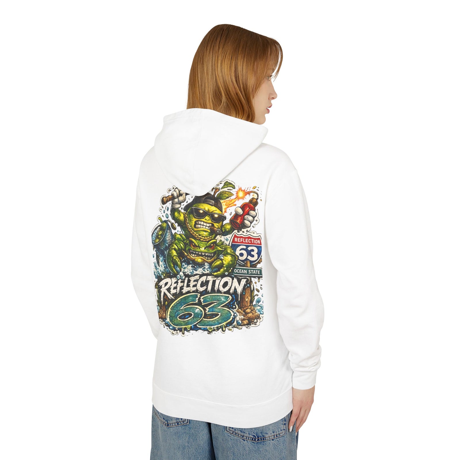 Reflection 63 Ocean State Hoodie — Vintage Surf Monster Graphic Hooded Sweatshirt