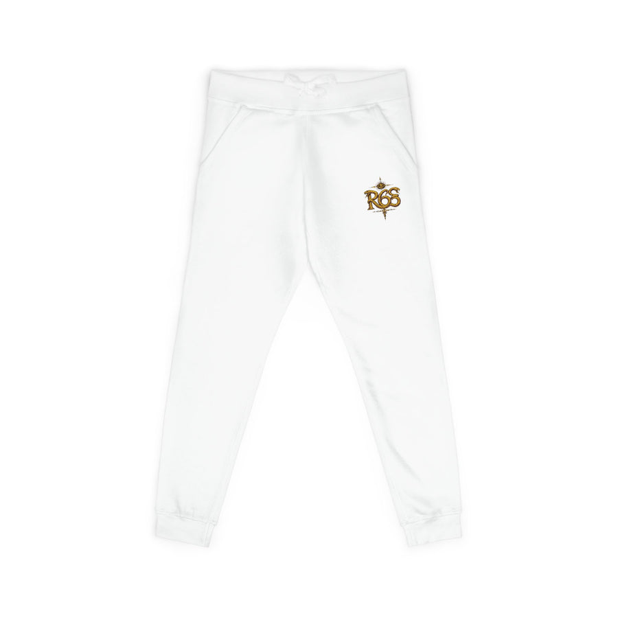 Embroidered Leopard Heart Sweatpants – White Fleece Joggers