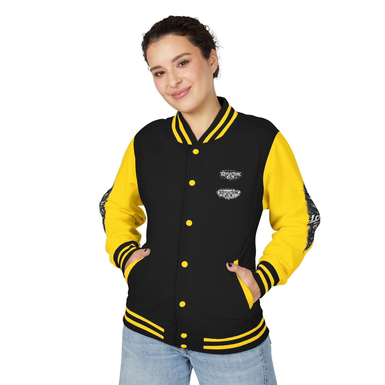 Letterman Jacket — Retro 'Love Reflection 63' Snake Heart Embroidered Design