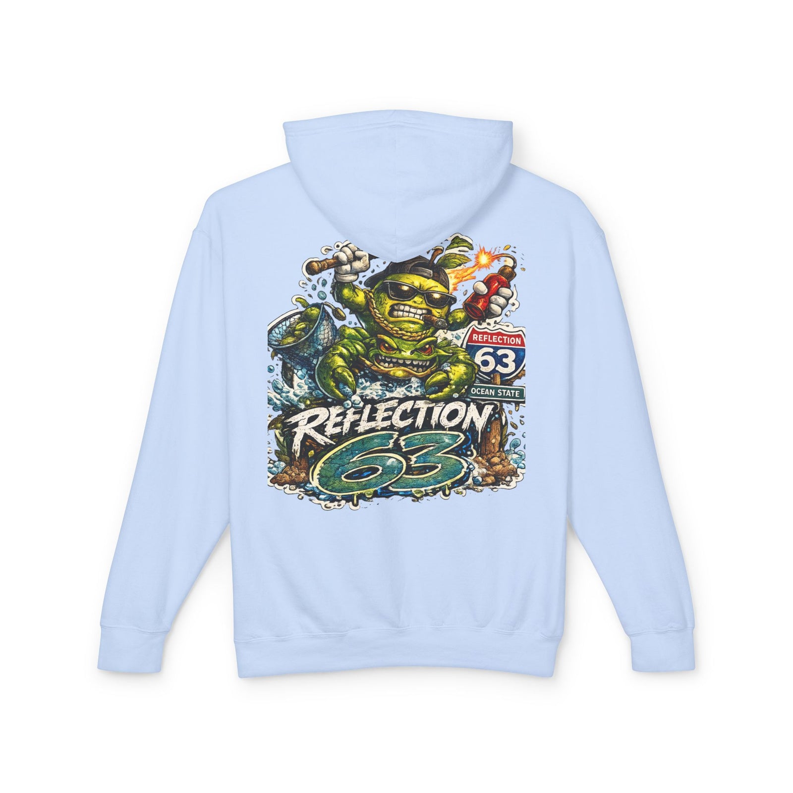 Reflection 63 Ocean State Hoodie — Vintage Surf Monster Graphic Hooded Sweatshirt