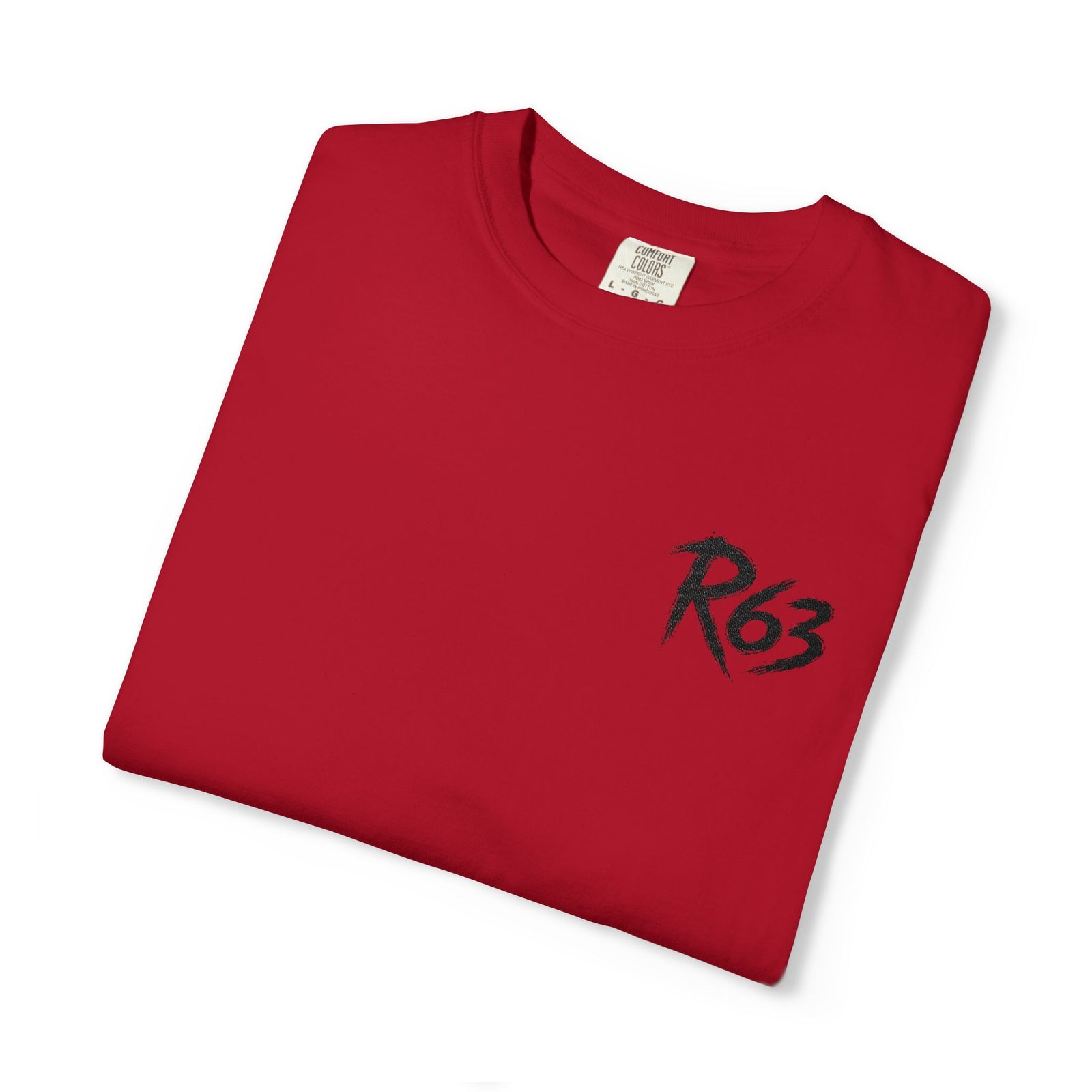 R63 Minimal Logo T-Shirt — Streetwear Graphic Tee with Sleeve Emblem