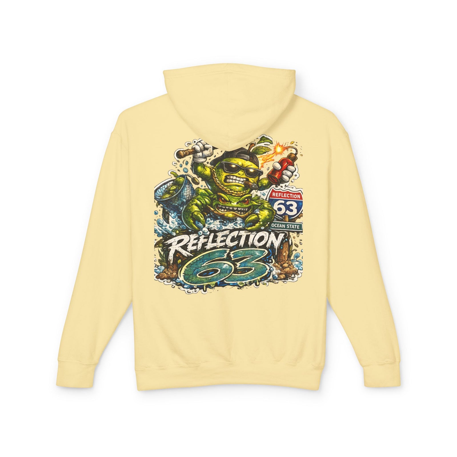 Reflection 63 Ocean State Hoodie — Vintage Surf Monster Graphic Hooded Sweatshirt