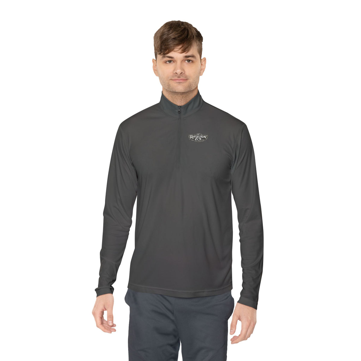 Quarter-Zip Pullover — Vintage Crest Skull Chest & Back Design
