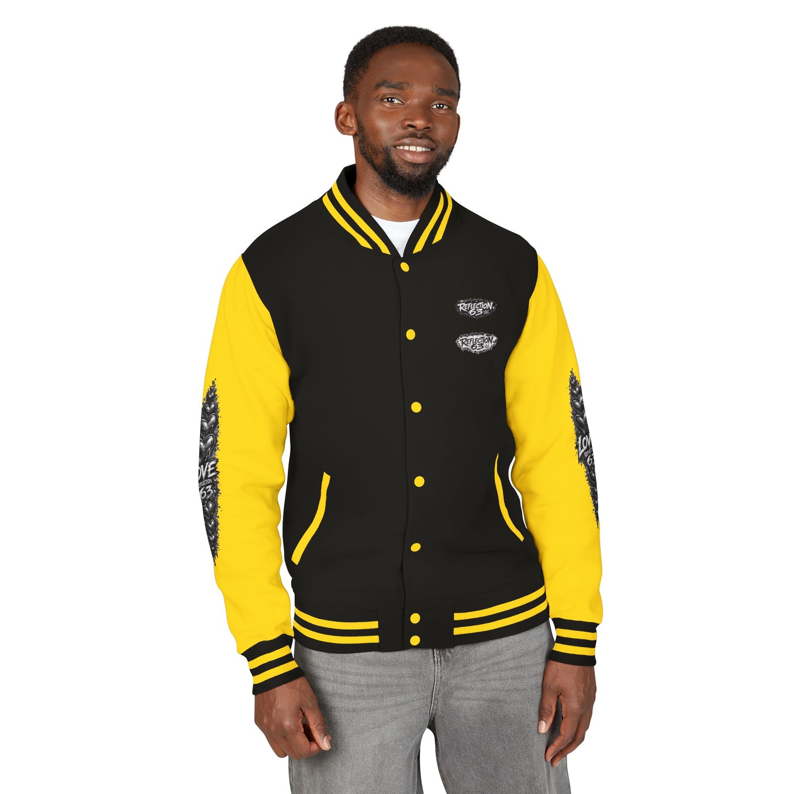 Letterman Jacket — Retro 'Love Reflection 63' Snake Heart Embroidered Design