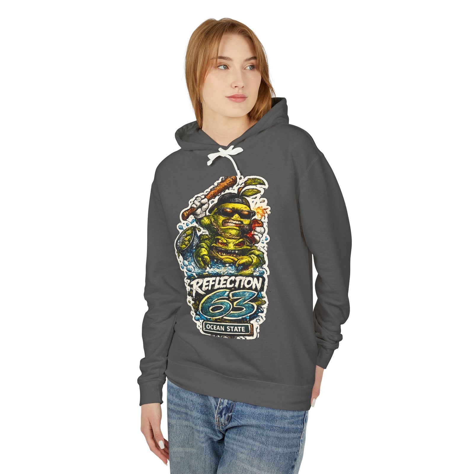 Reflection 63 Ocean State Hoodie — Vintage Surf Monster Graphic Hooded Sweatshirt