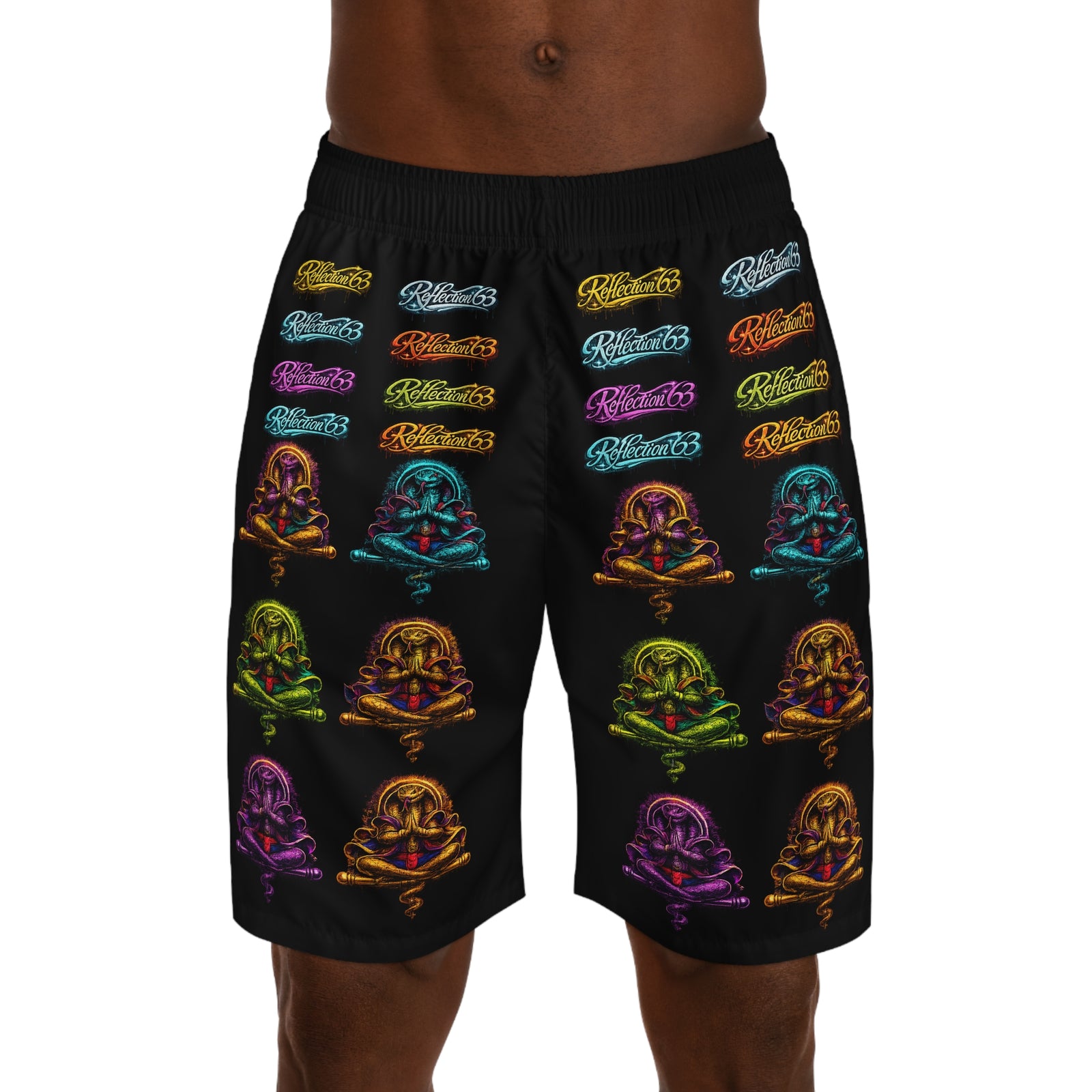Neon Skull Skate Jogger Shorts
