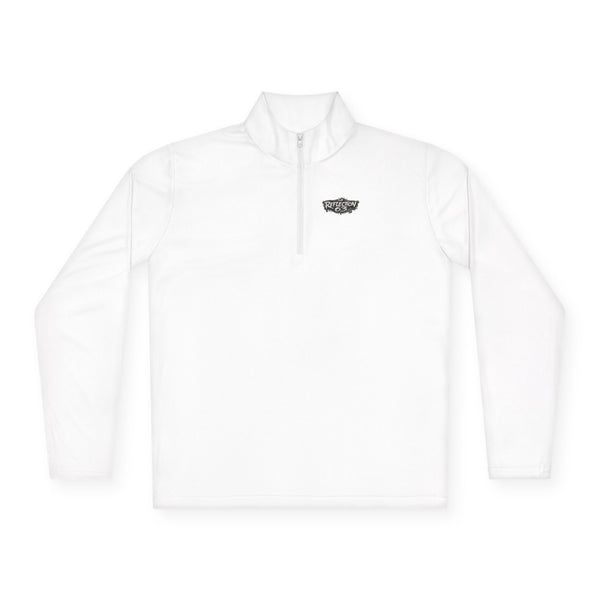 Quarter-Zip Pullover — Vintage Crest Skull Chest & Back Design