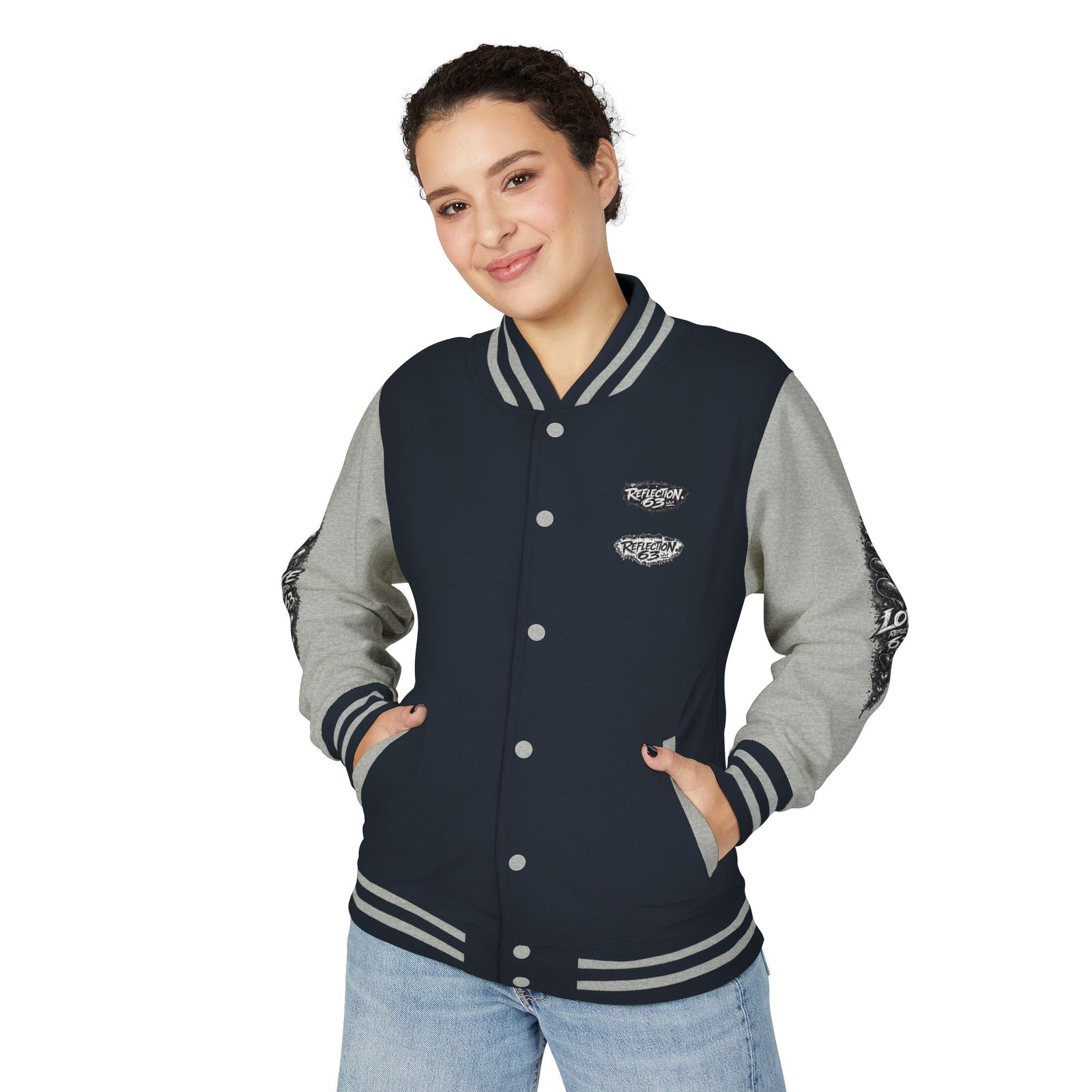 Letterman Jacket — Retro 'Love Reflection 63' Snake Heart Embroidered Design