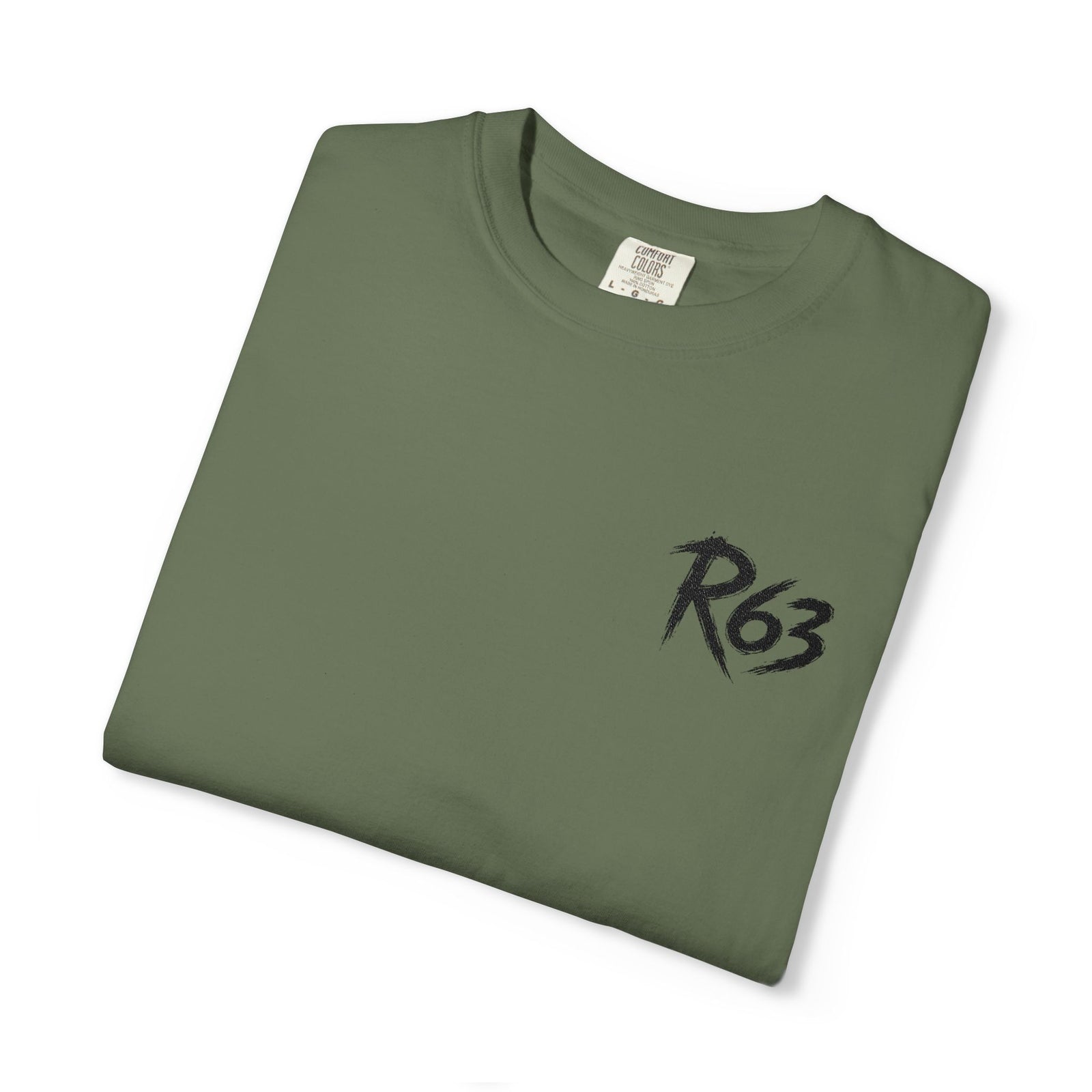 R63 Minimal Logo T-Shirt — Streetwear Graphic Tee with Sleeve Emblem