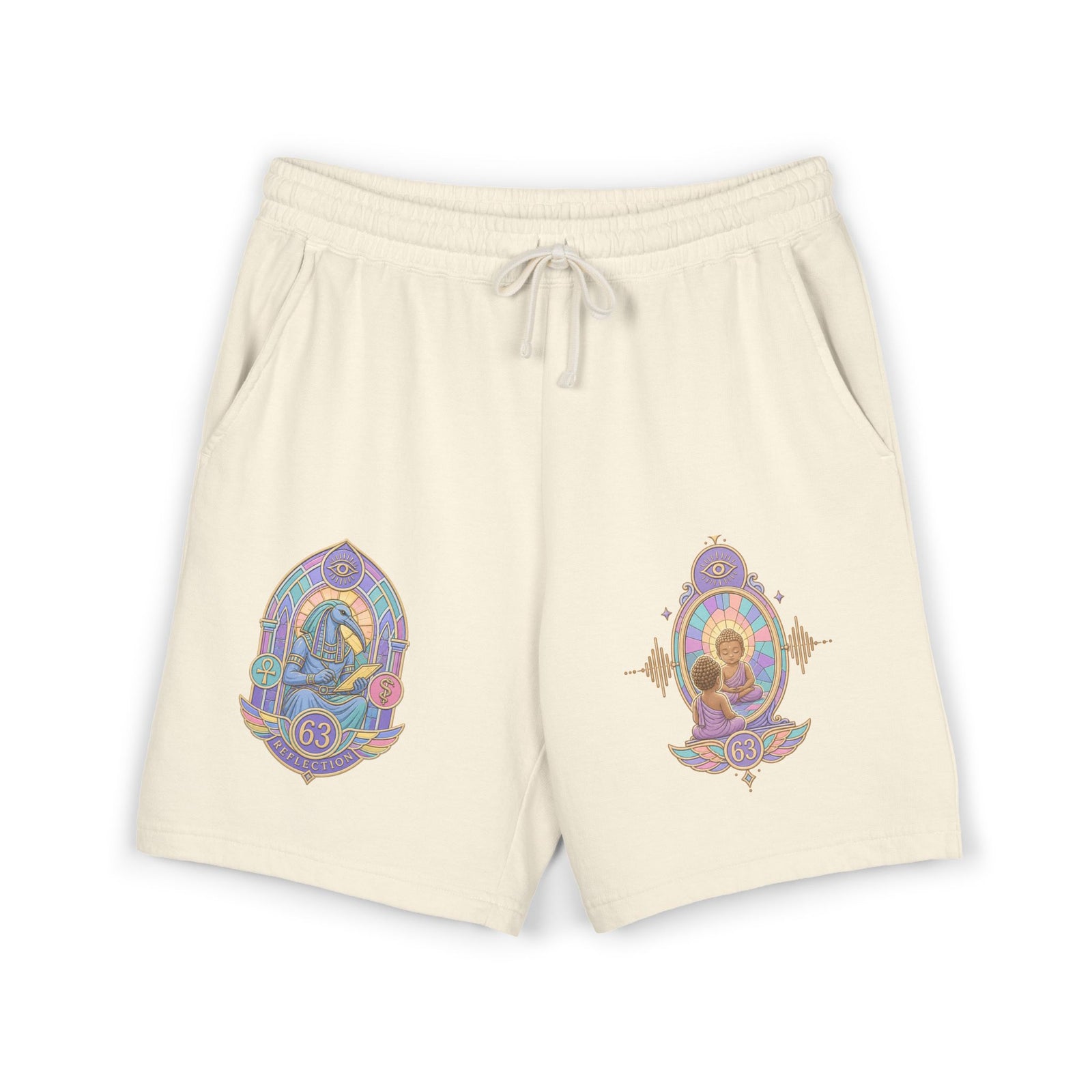 Astrological Wisdom Sweat Shorts — 'Wisdom' Graphic Fleece Shorts