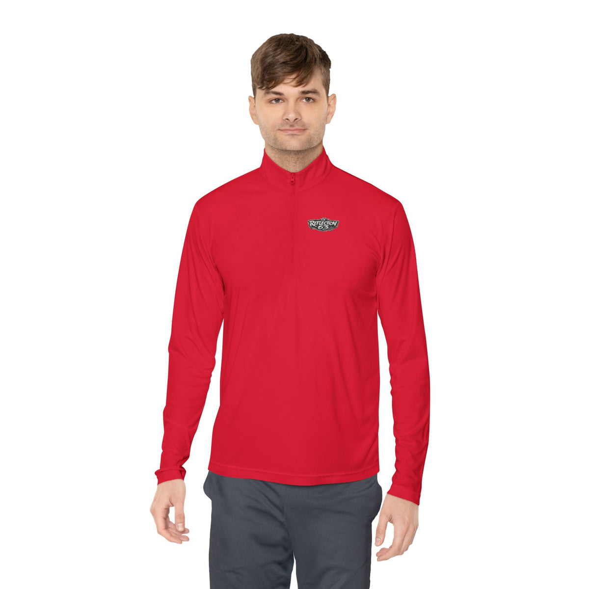 Quarter-Zip Pullover — Vintage Crest Skull Chest & Back Design