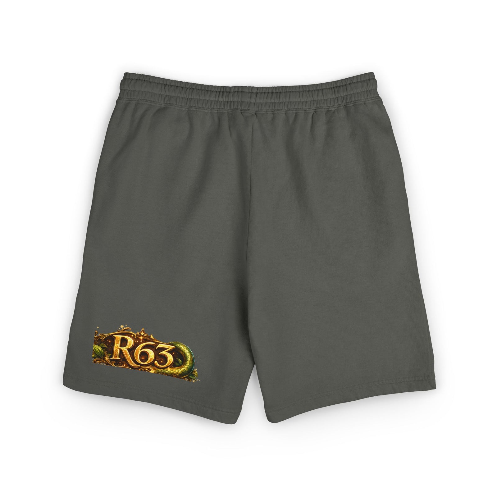 Mythic Yoga Sweat Shorts — Serpent & Warrior Graphic Fleece Shorts