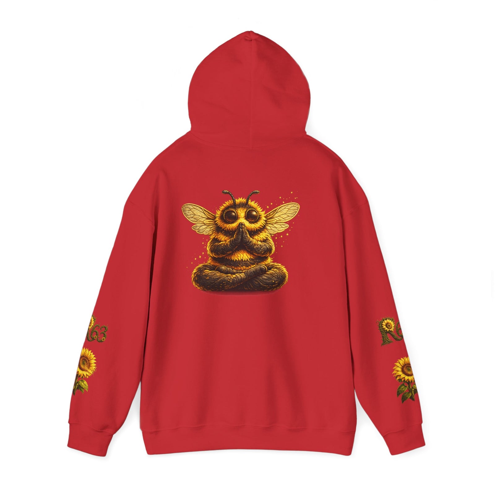 Sunflower Bee Hoodie — R63 Logo Graphic Hooded Sweatshirt