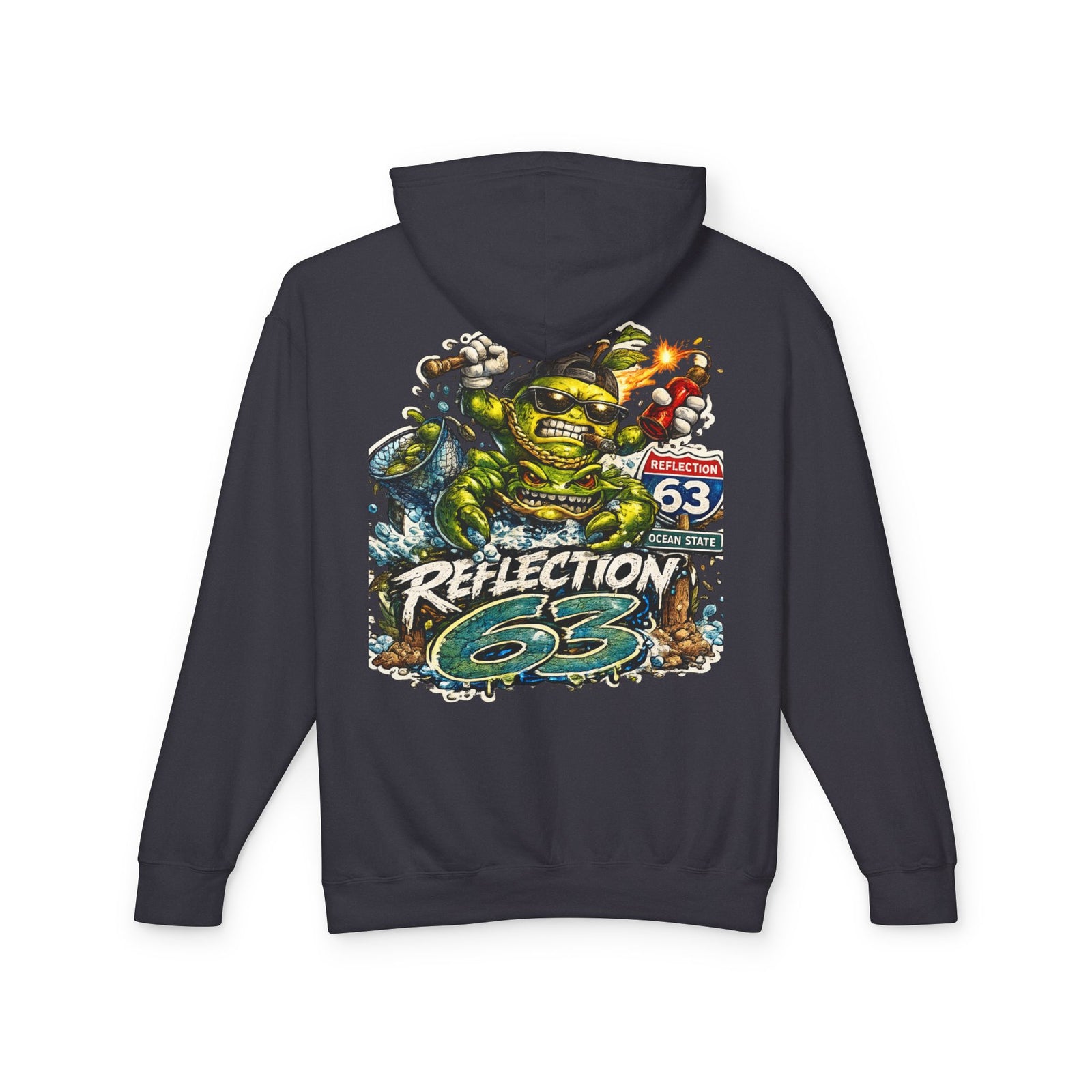 Reflection 63 Ocean State Hoodie — Vintage Surf Monster Graphic Hooded Sweatshirt