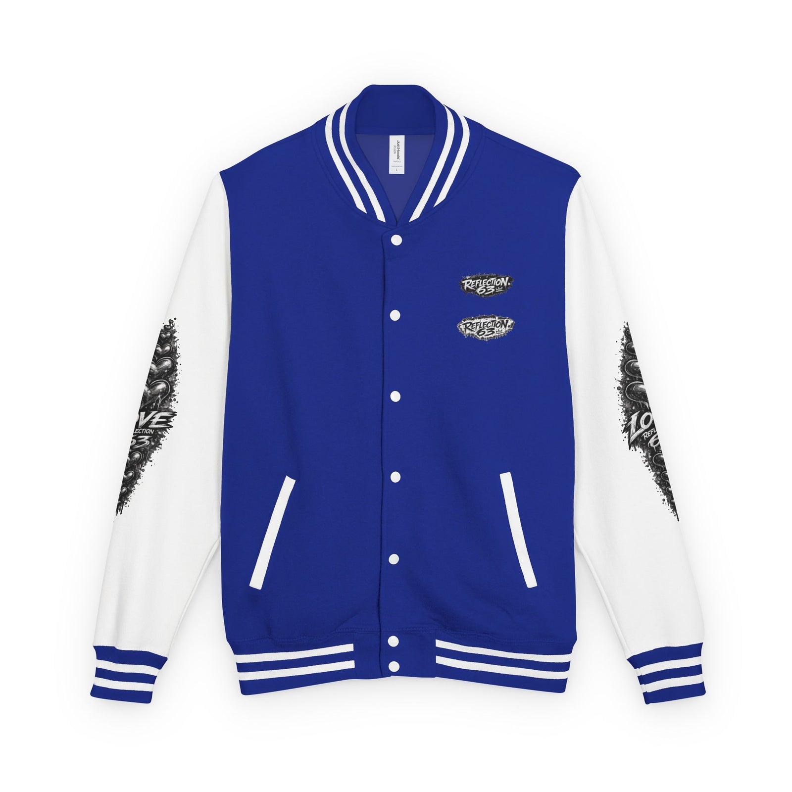Letterman Jacket — Retro 'Love Reflection 63' Snake Heart Embroidered Design