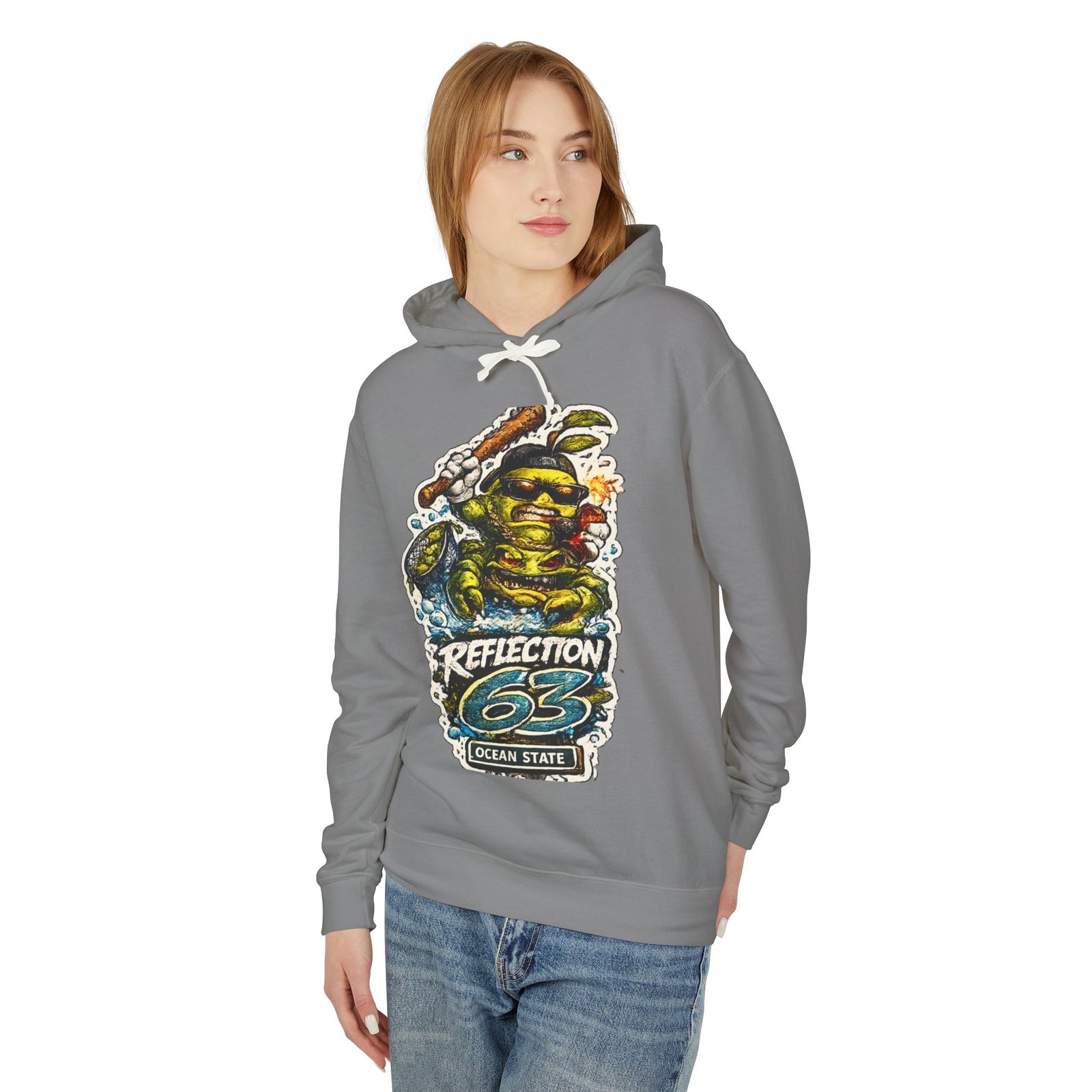 Reflection 63 Ocean State Hoodie — Vintage Surf Monster Graphic Hooded Sweatshirt
