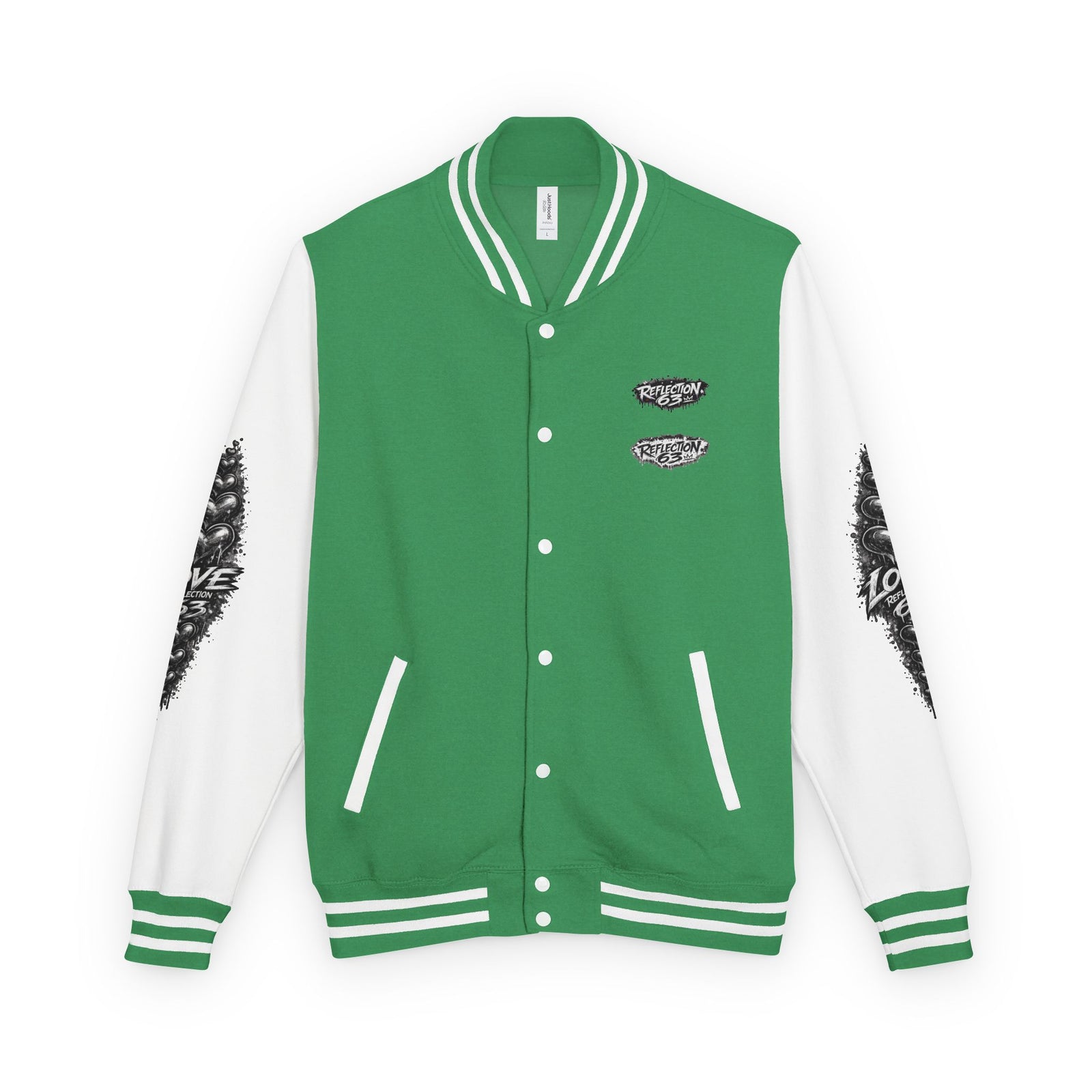 Letterman Jacket — Retro 'Love Reflection 63' Snake Heart Embroidered Design