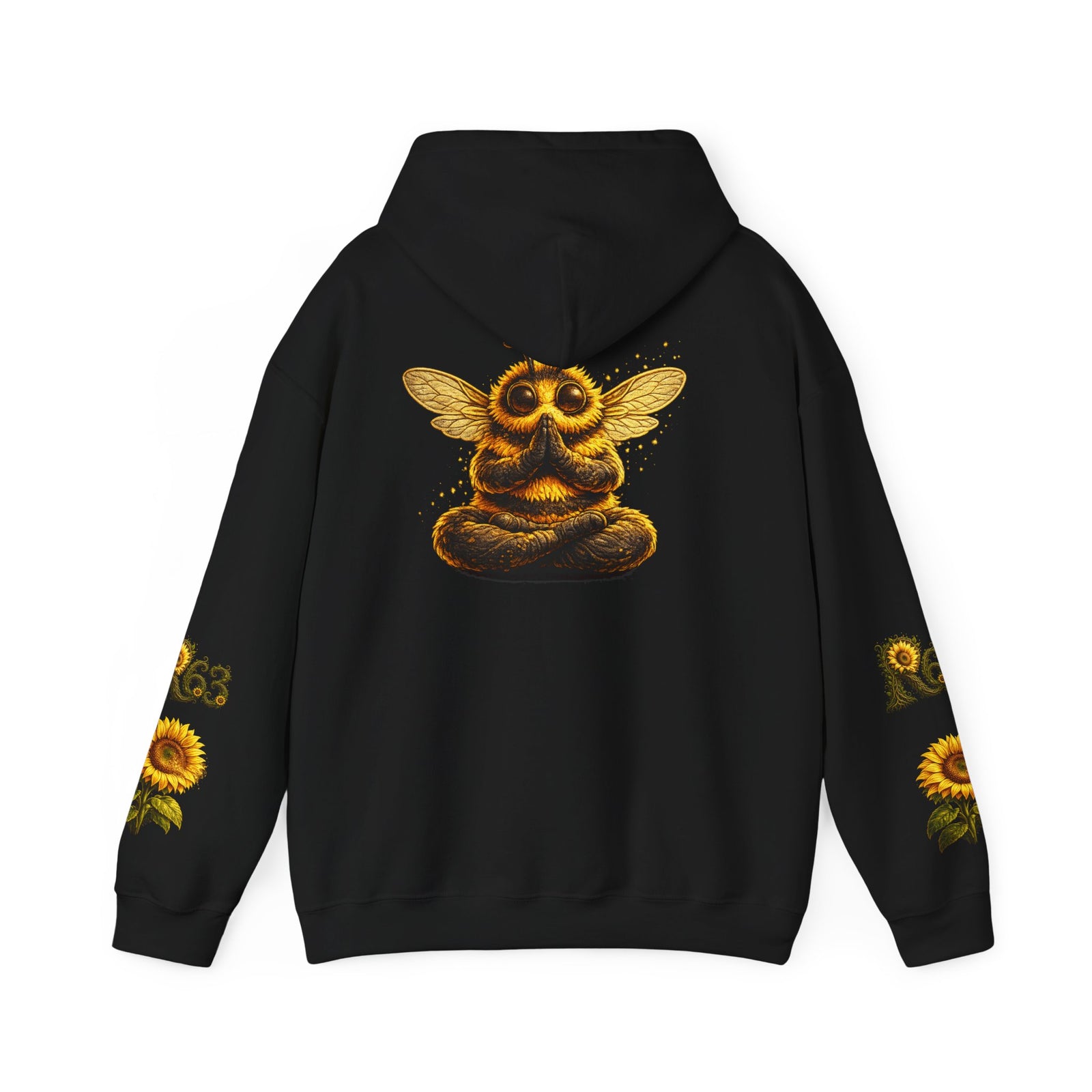 Sunflower Bee Hoodie — R63 Logo Graphic Hooded Sweatshirt