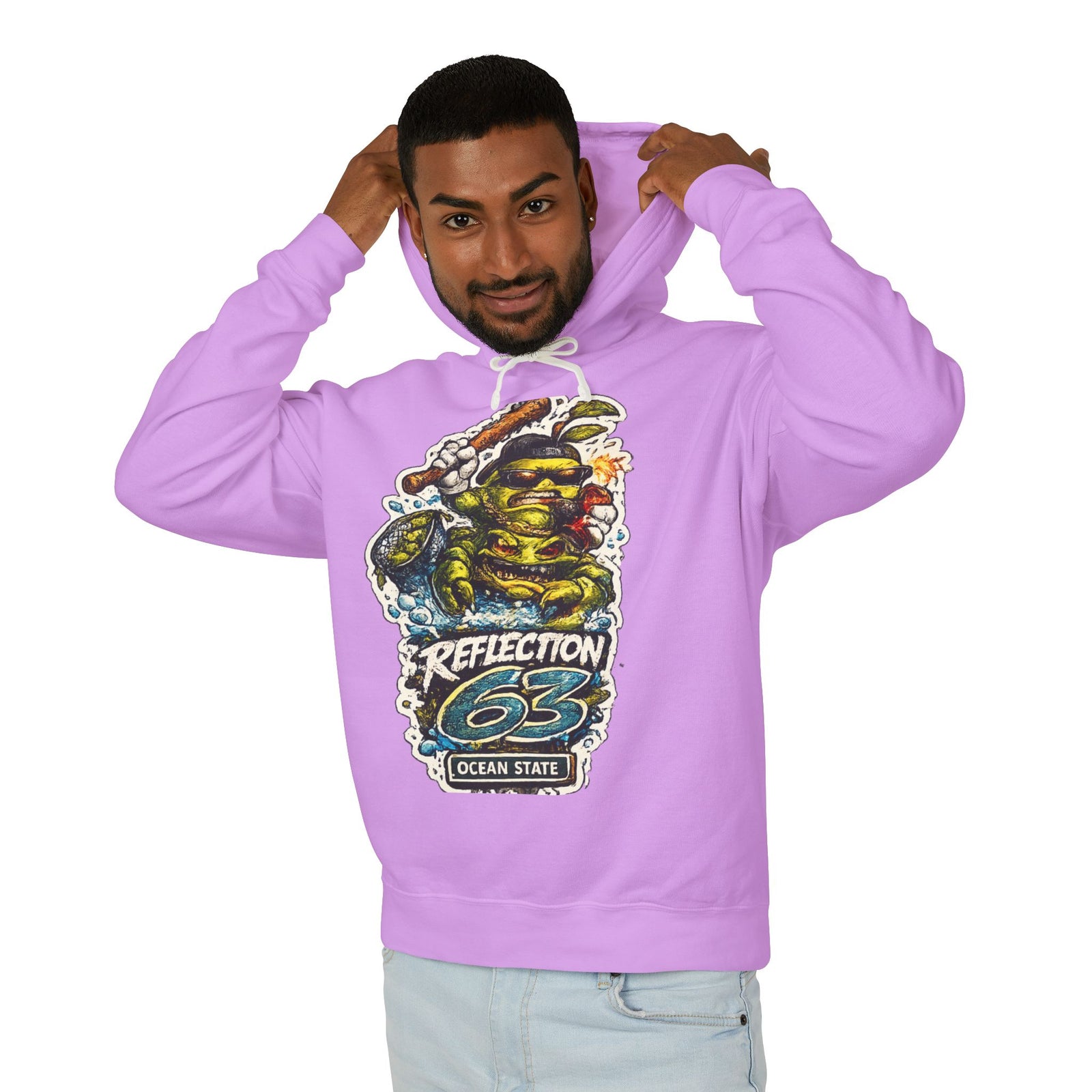 Reflection 63 Ocean State Hoodie — Vintage Surf Monster Graphic Hooded Sweatshirt