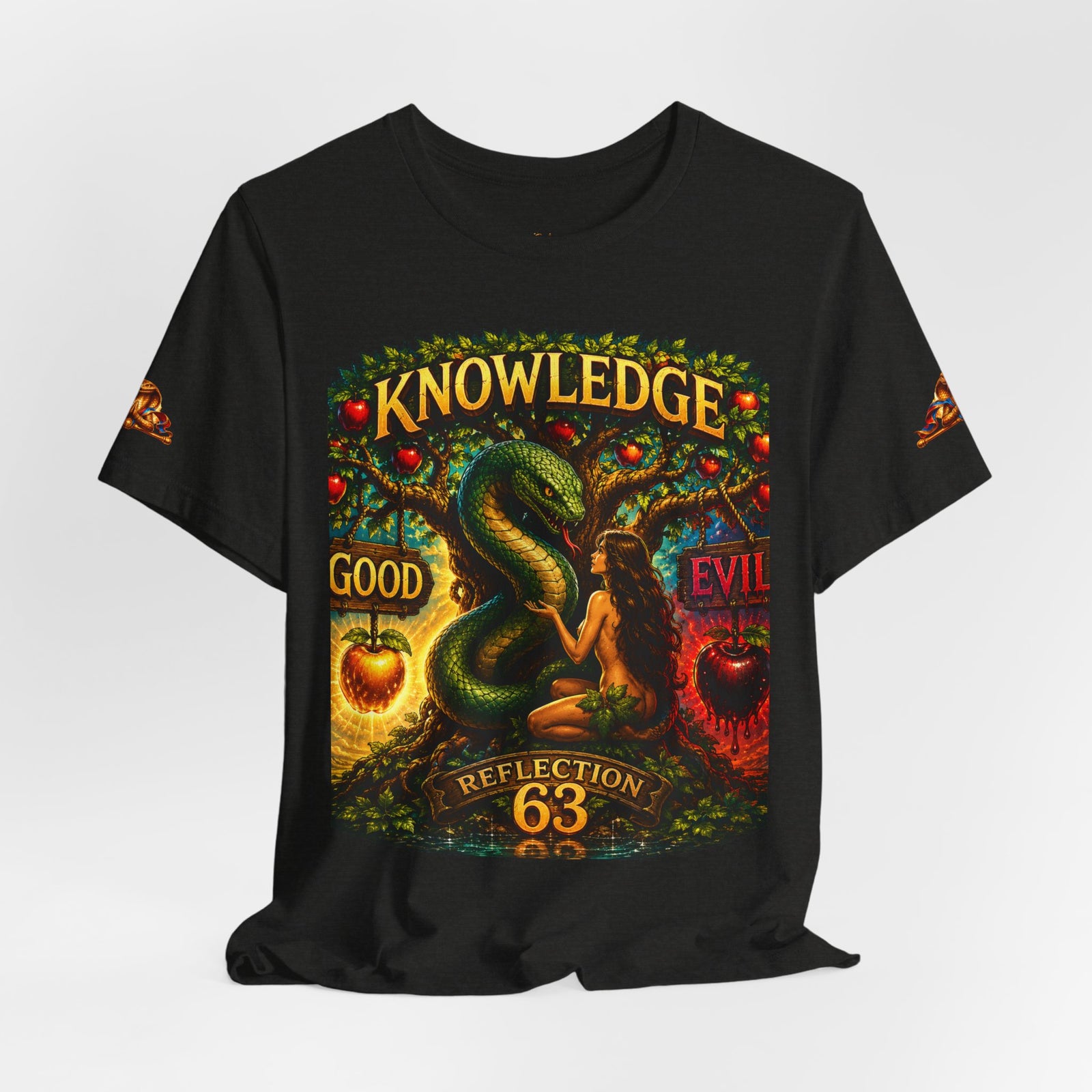 Knowledge Snake Tee — 'Knowledge: Good vs Evil' Graphic T-Shirt