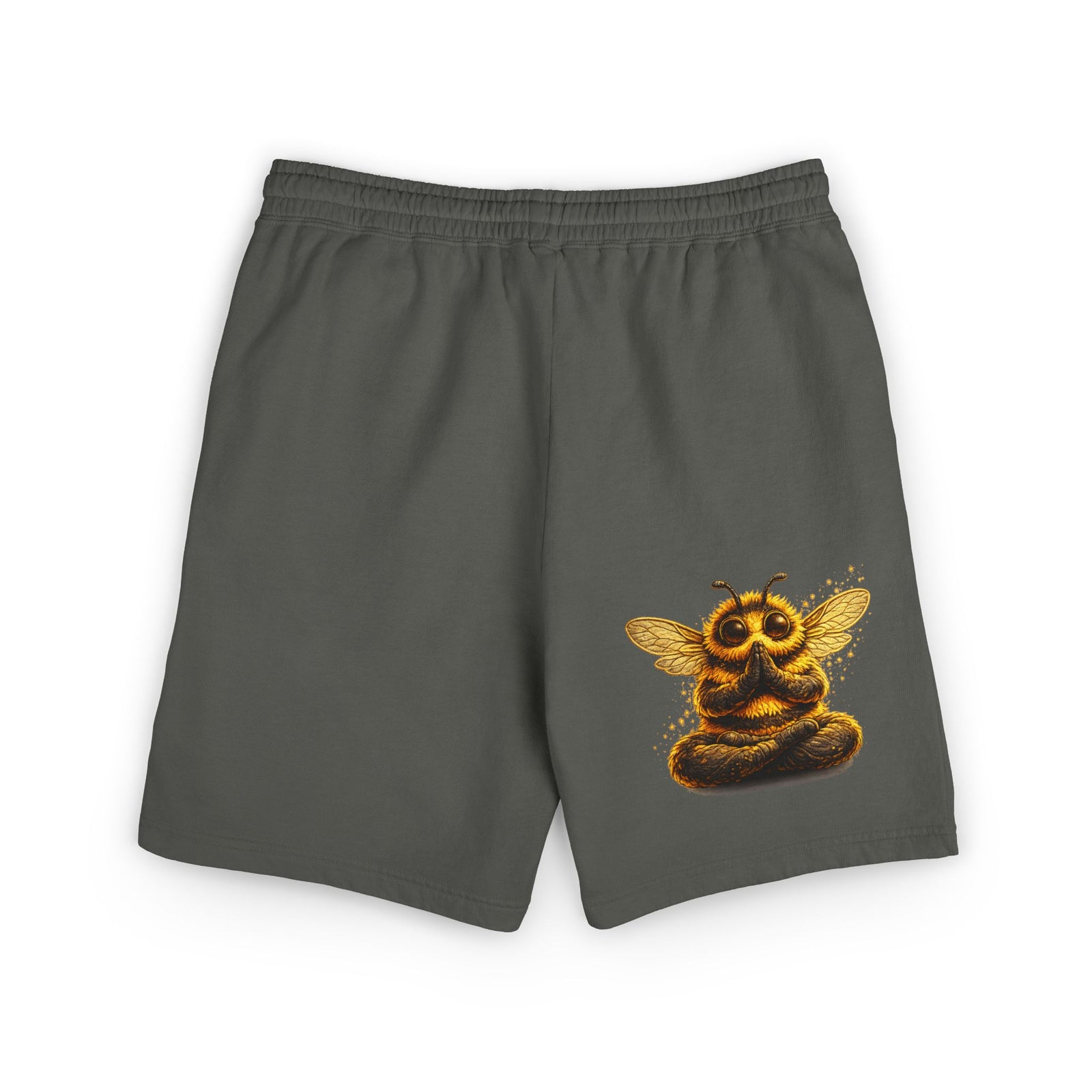 Sunflower Bee Fleece Sweat Shorts — Garment-Dyed Lightweight Lounge Shorts