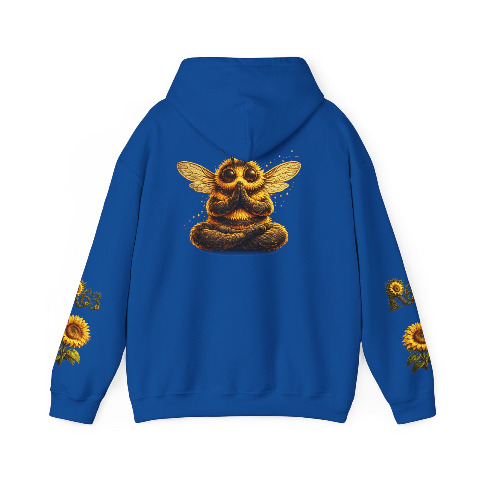 Sunflower Bee Hoodie — R63 Logo Graphic Hooded Sweatshirt