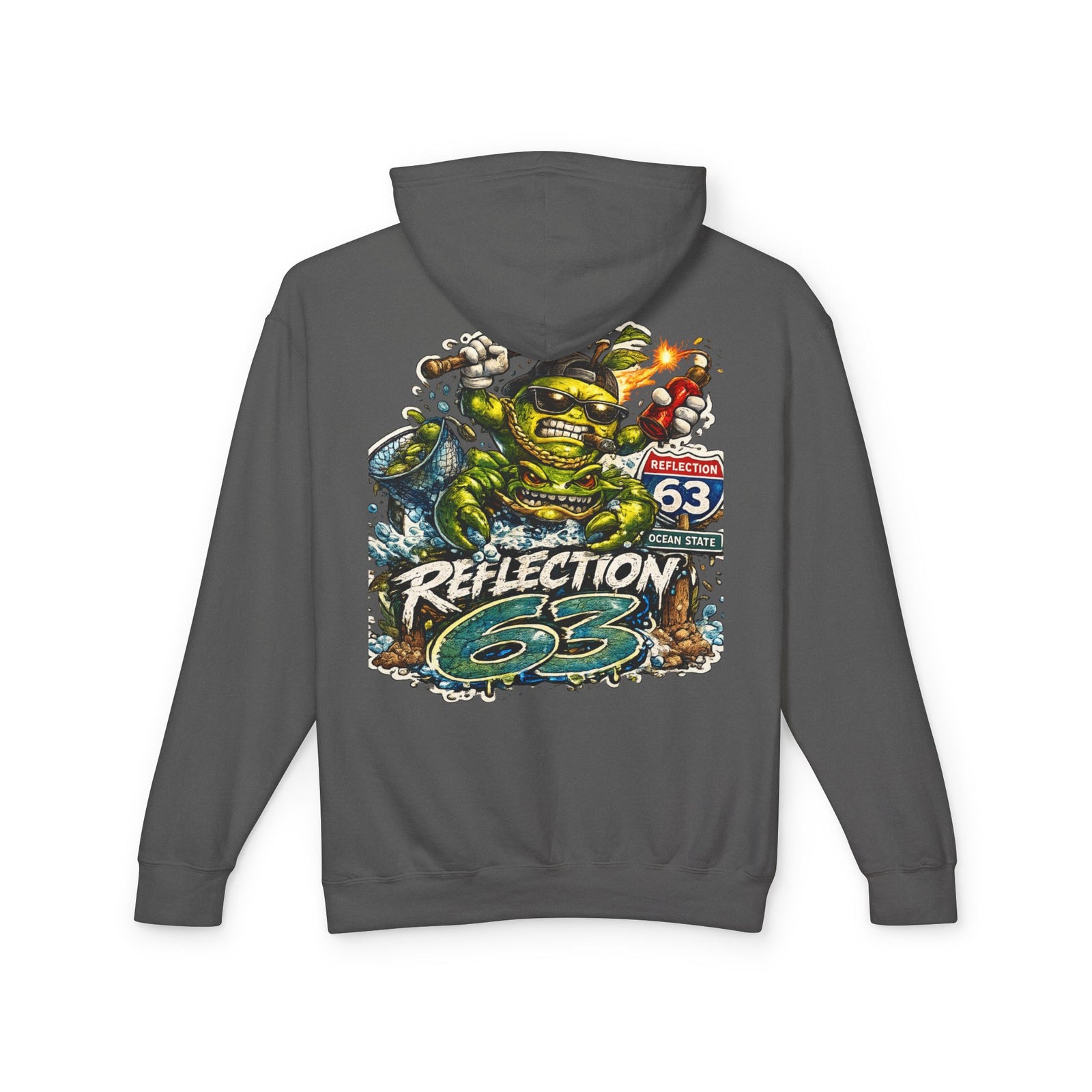 Reflection 63 Ocean State Hoodie — Vintage Surf Monster Graphic Hooded Sweatshirt